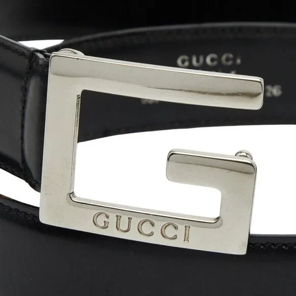 Gucci G Buckle Belt Size 65 and 26 Black Leather - Picture 4 of 8